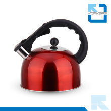 Fashionable Stainless Steel Whistling Kettle and Water Kettle with Cool Black Handle